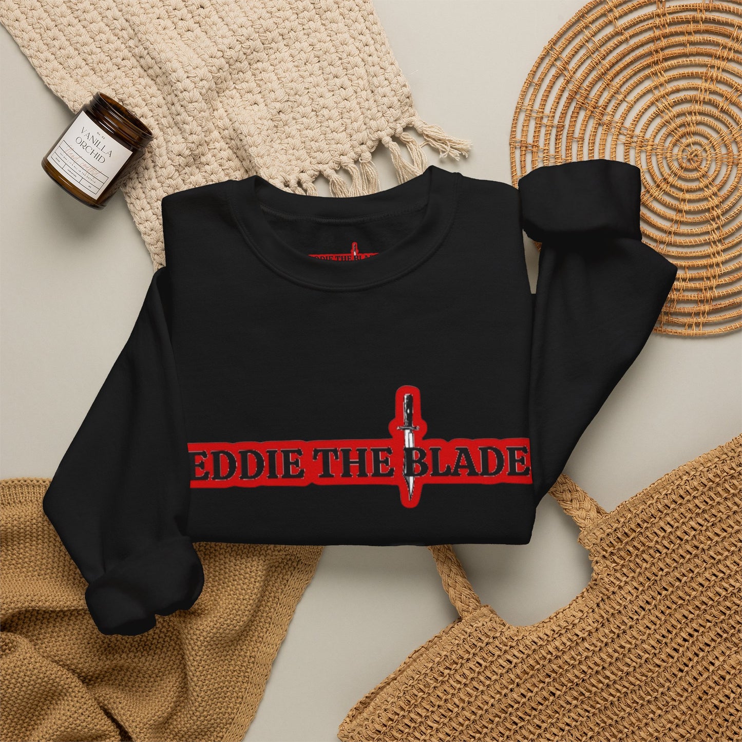 Eddie the blade black Sweatshirt w/red logo