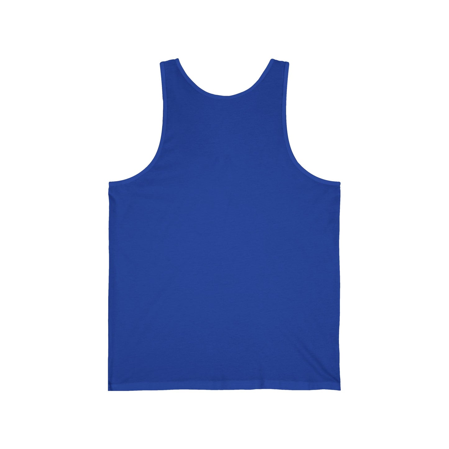 Eddie the blade mens blue tank top w/photo/red logo