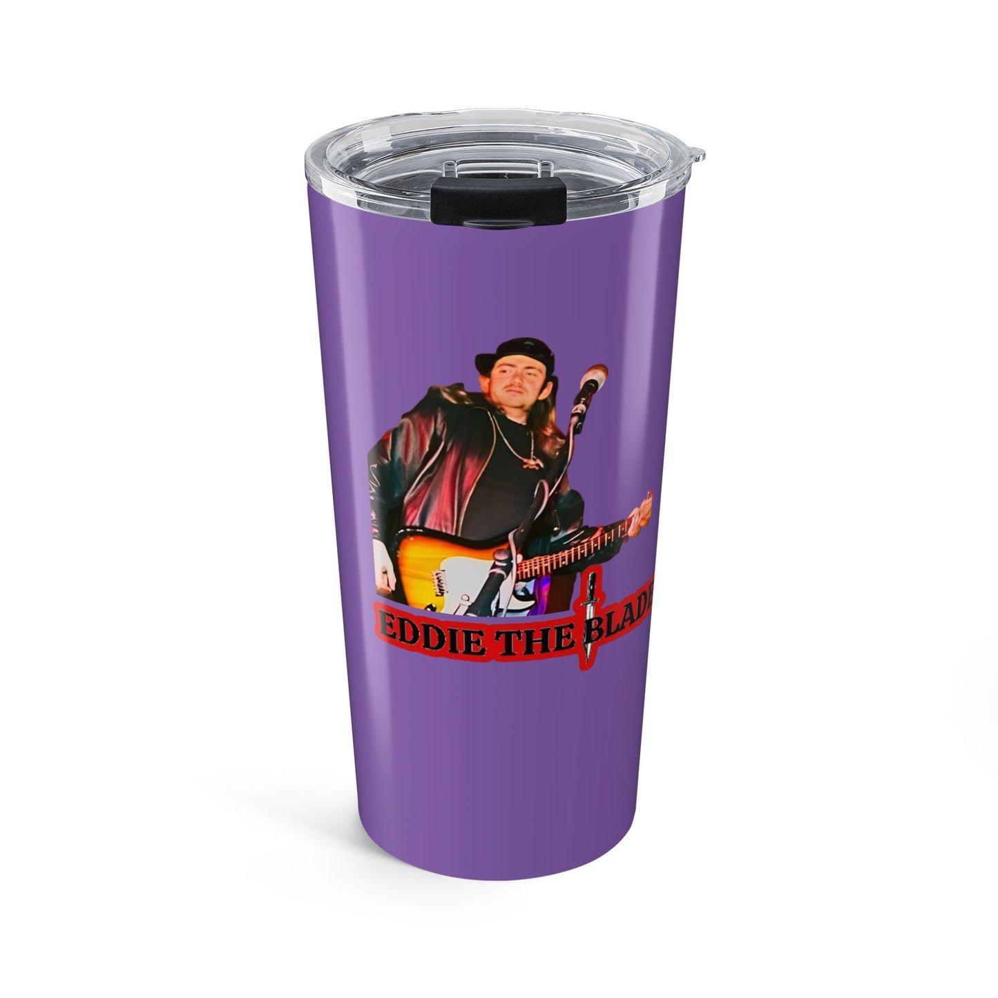 Eddie the blade purple Tumbler w/photo red logo