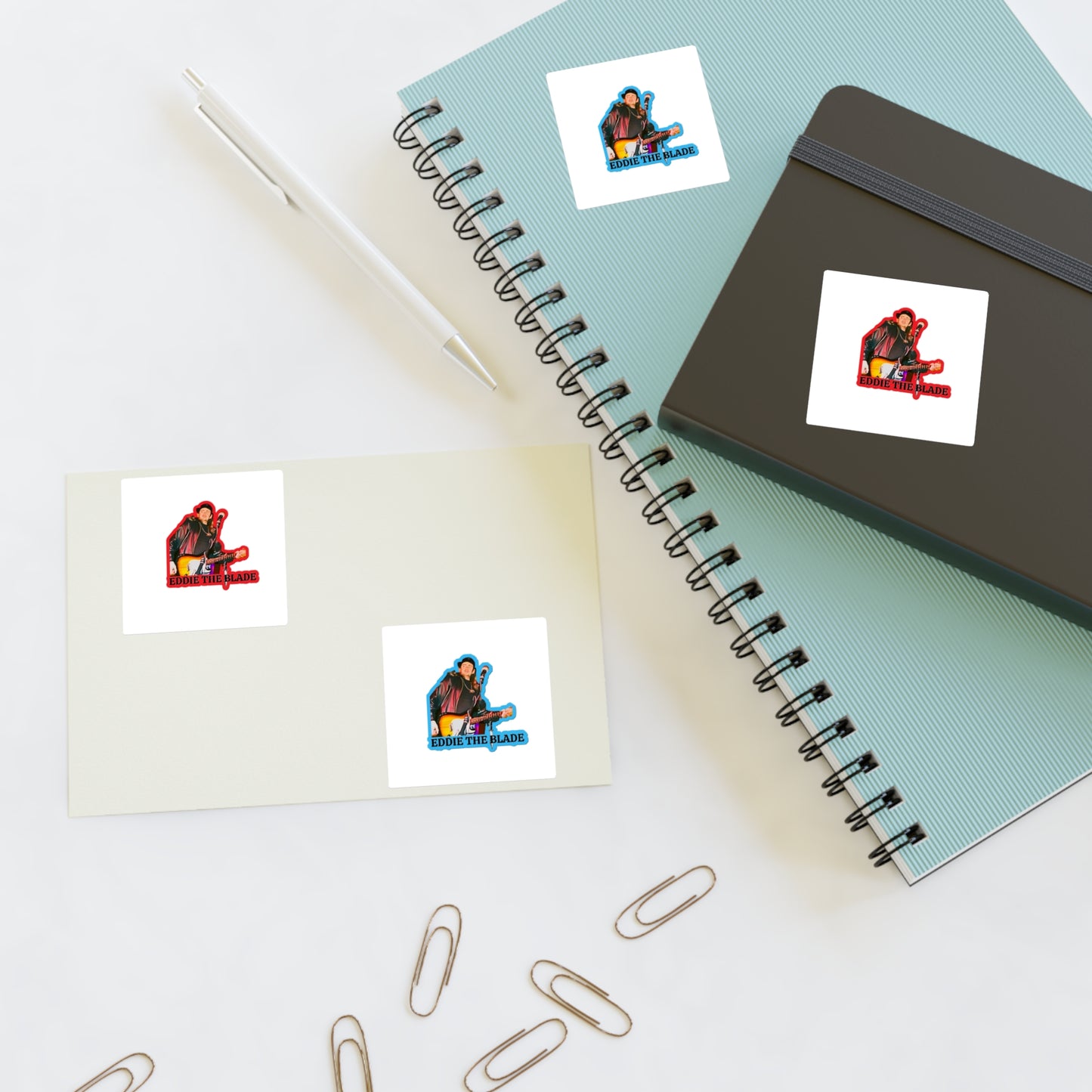 Eddie the blade red and blue sticker Sheets  w/photo/logo