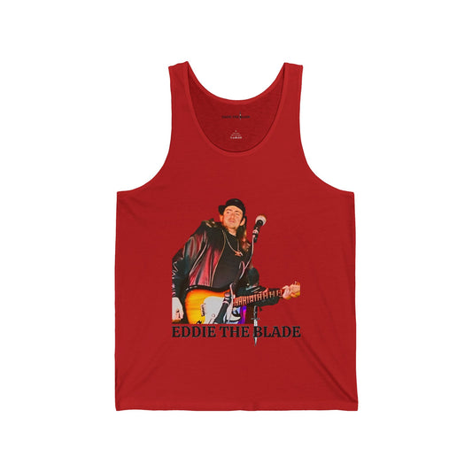 Eddie the blade mens red Tank top w/photo/logo
