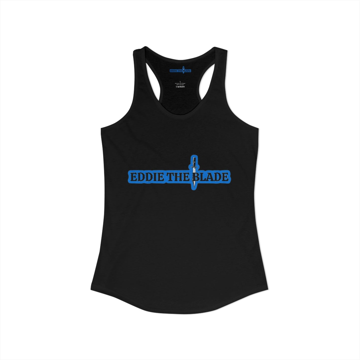 Black ladys Tank top w/blue logo