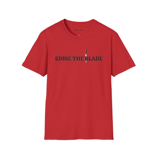 Eddie the blade lady's  T-Shirt (red w/logo)