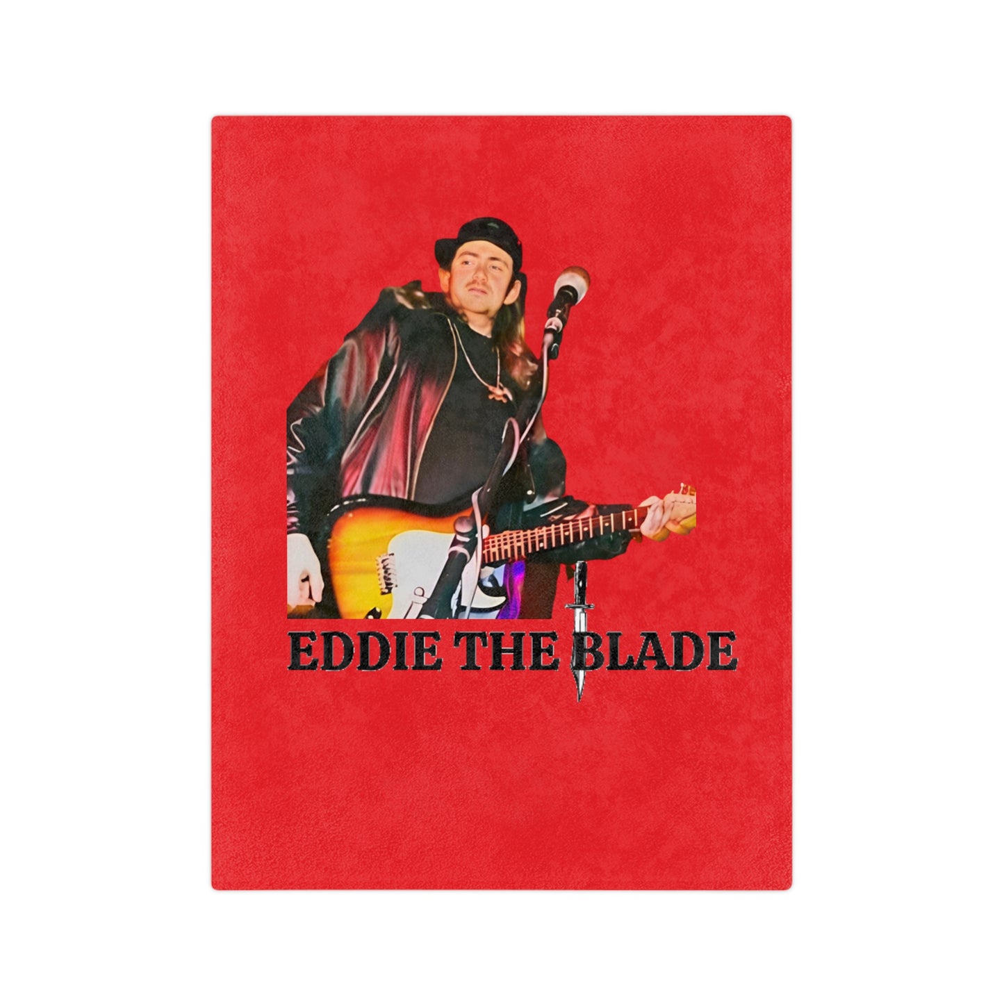 Eddie the blade red blanket w/photo/logo