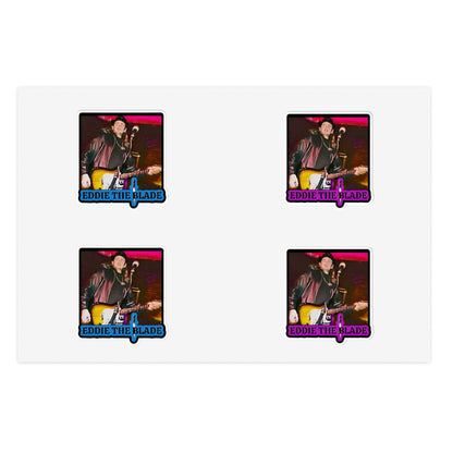 Eddie the blade black Sticker Sheets w/photo/blue & purple logo