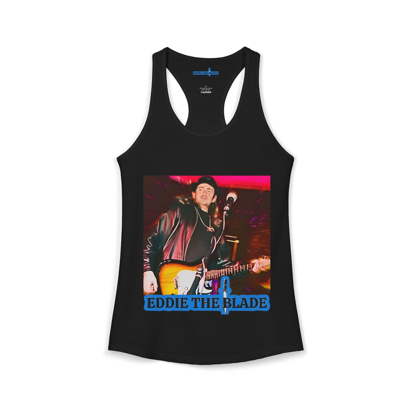 Blsck ladys  Tank top w/photo/blue logo