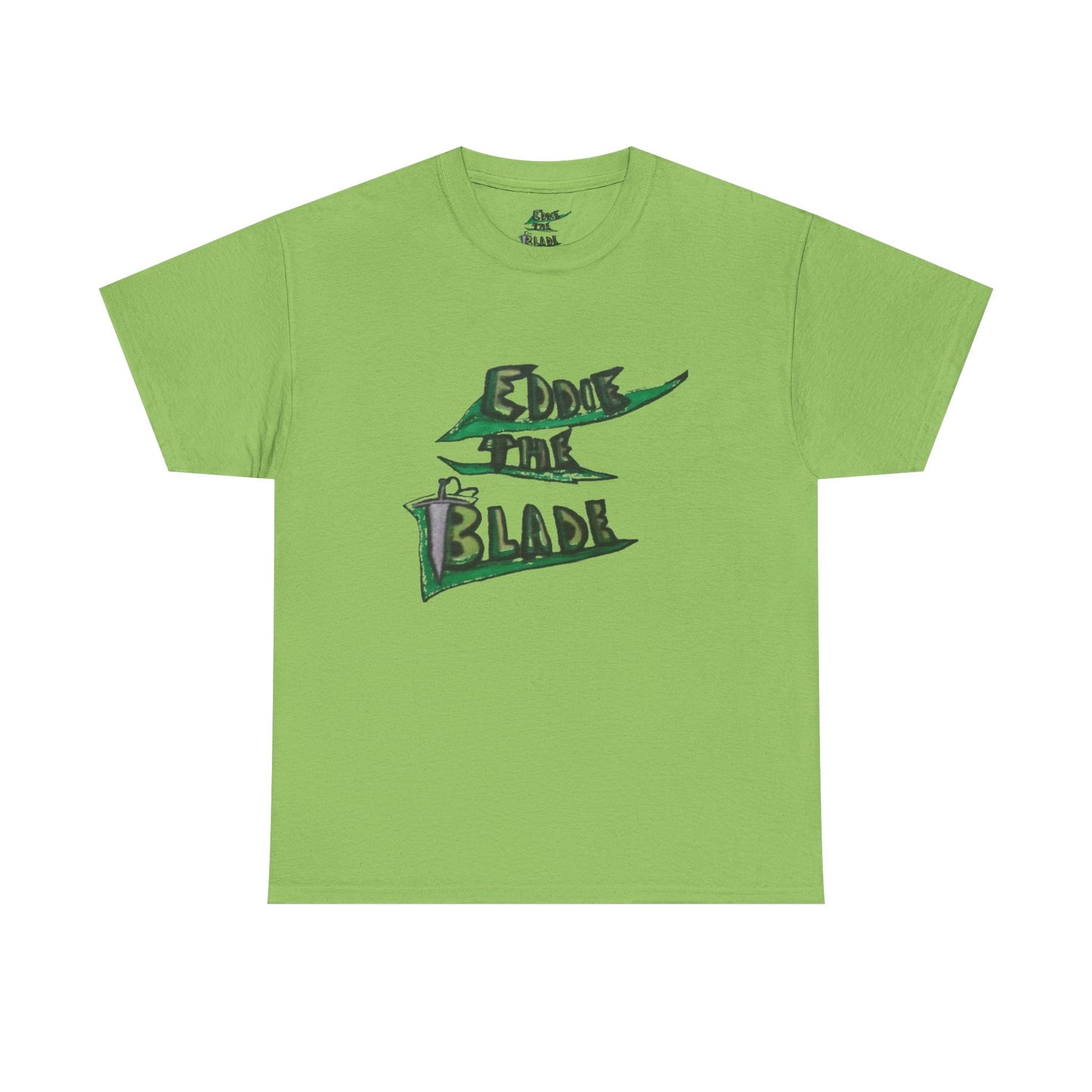 Eddie the blade green T-shirt w/leaf logo