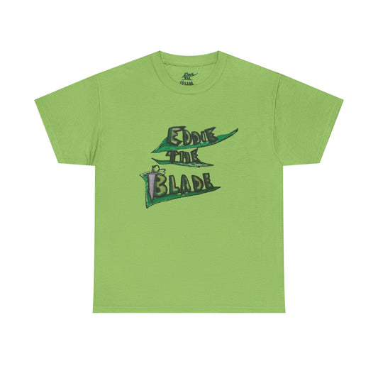 Eddie the blade green T-shirt w/leaf logo