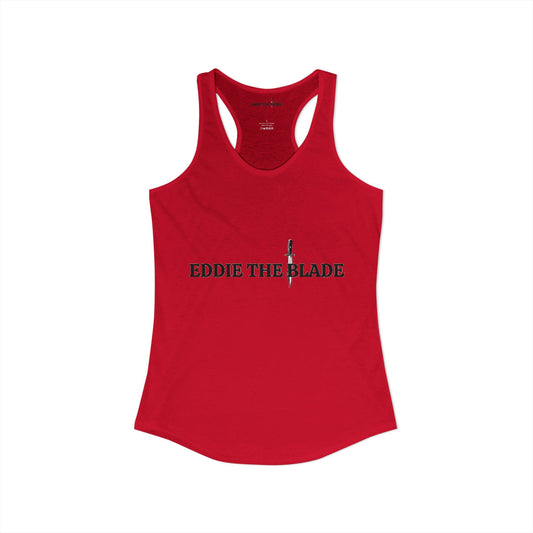 Eddie the blade red ladys Tank top w/ red logo