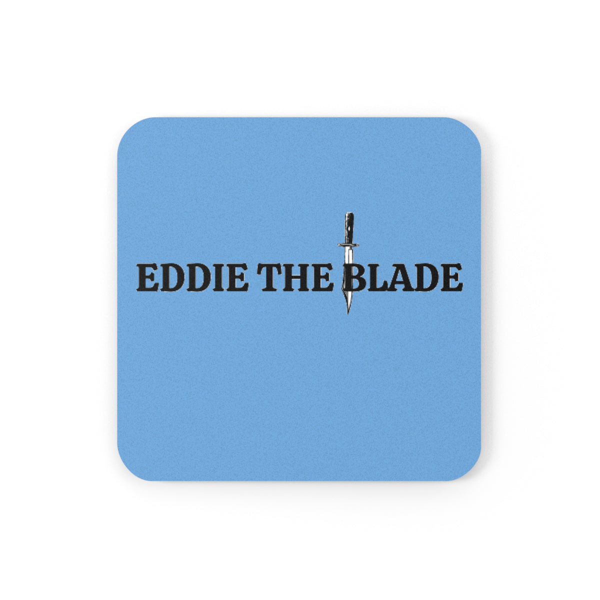 Eddie the blade blue drinking Coaster w/logo
