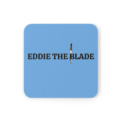 Eddie the blade blue drinking Coaster w/logo