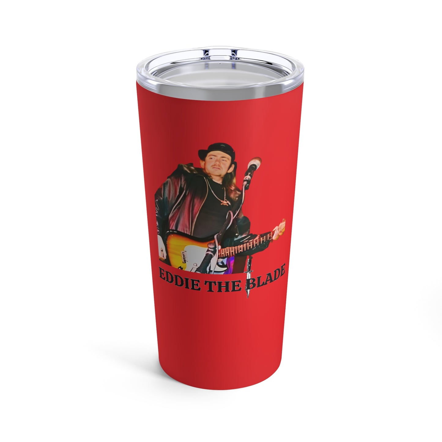 Eddie the blade red Tumbler with black logo