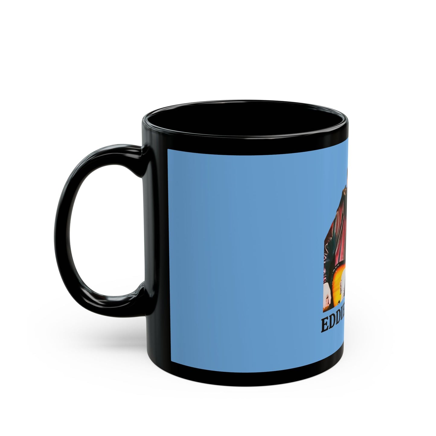 Eddie the blade blue coffee Mug w/black trim