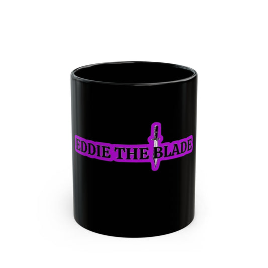 Eddie the blade Black Mug  w/purple logo