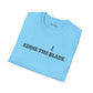Eddie the blade lady's  T-Shirt (blue w/logo)