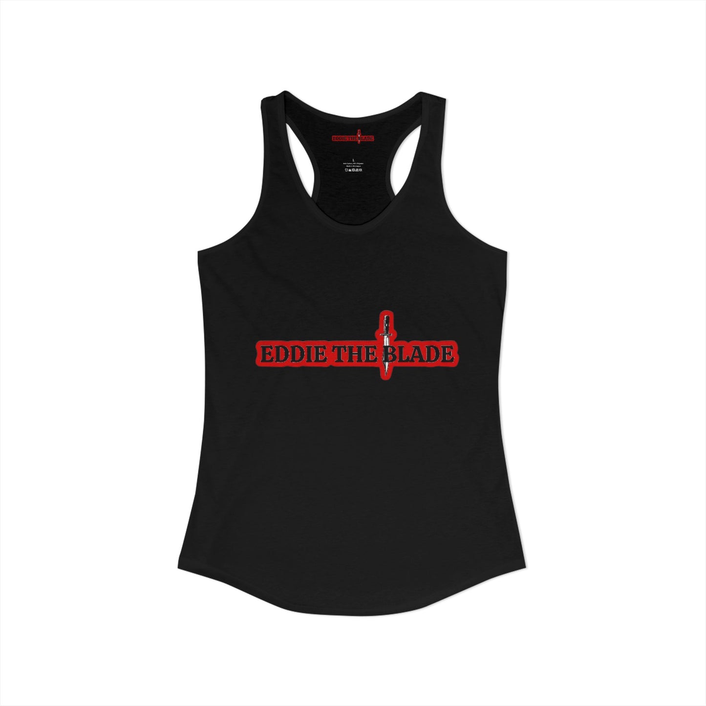 Black ladys Tank top w/red logo