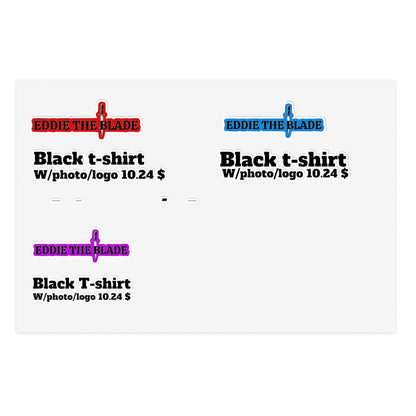 Eddie the blade black t-shirt w/photo pricing labels