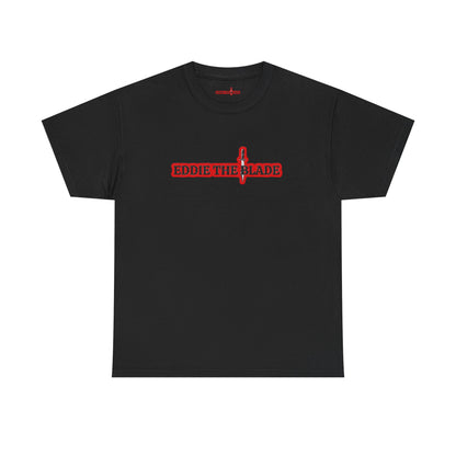 Eddie the blade black lady's t-shirt w/red logo