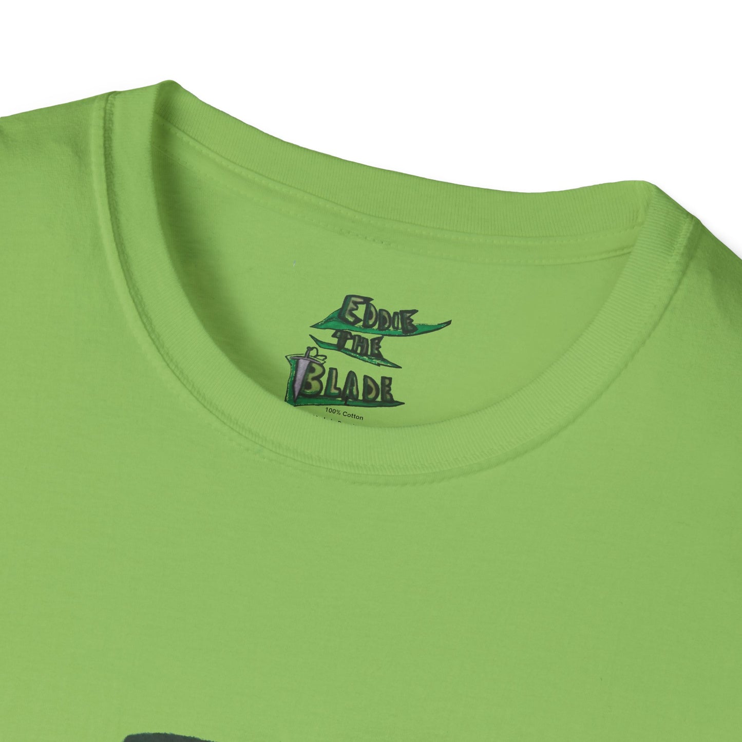 Eddie the blade T-shirt w/green leaf logo