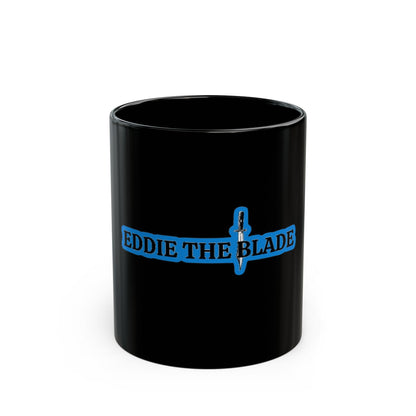 Eddie the blade black Mug w/ blue logo