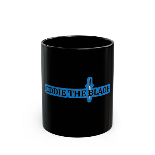 Eddie the blade black Mug w/ blue logo