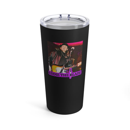 Eddie the blade black tumbler w/photo/purple logo