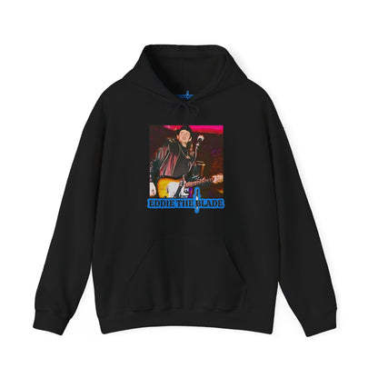 Eddie the blade black hoodie w/photo/blue logo
