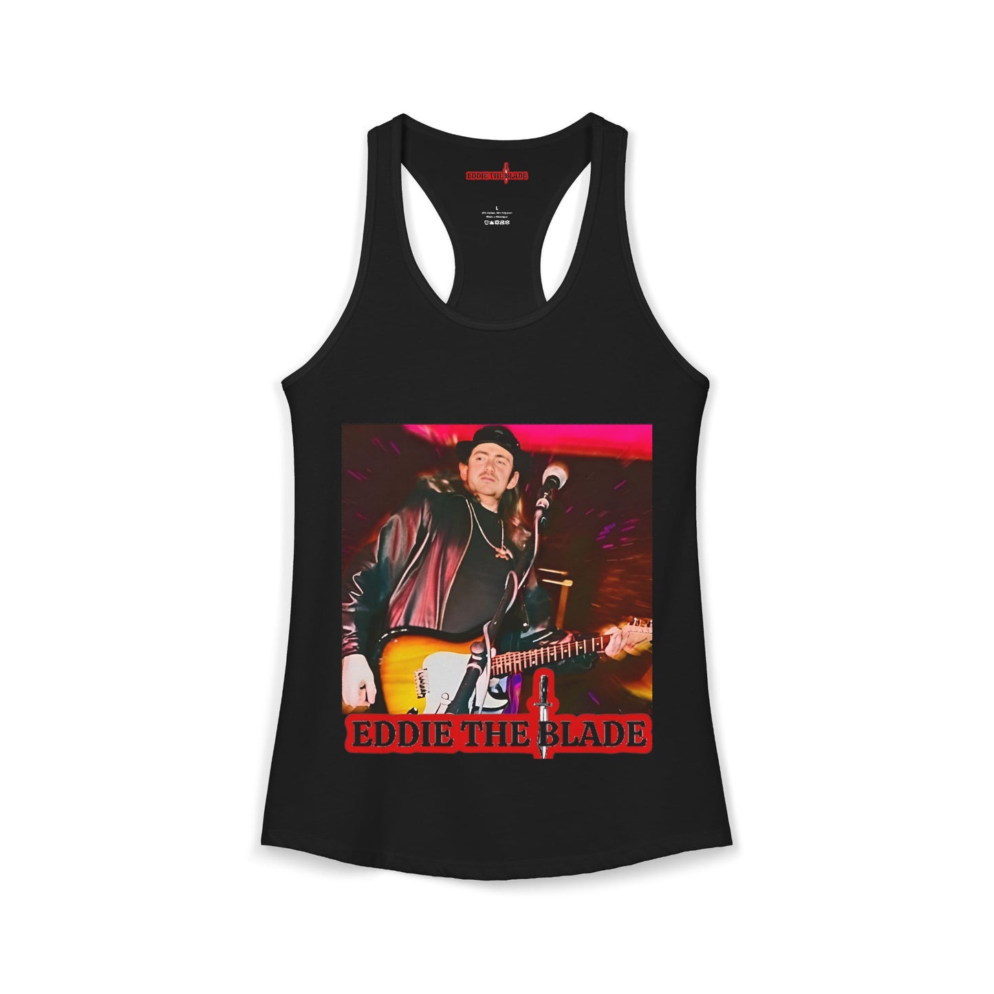 Black ladys Tank top w/photo/red/logo