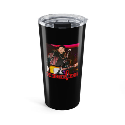 Eddie the blade black tumbler w/photo/red logo