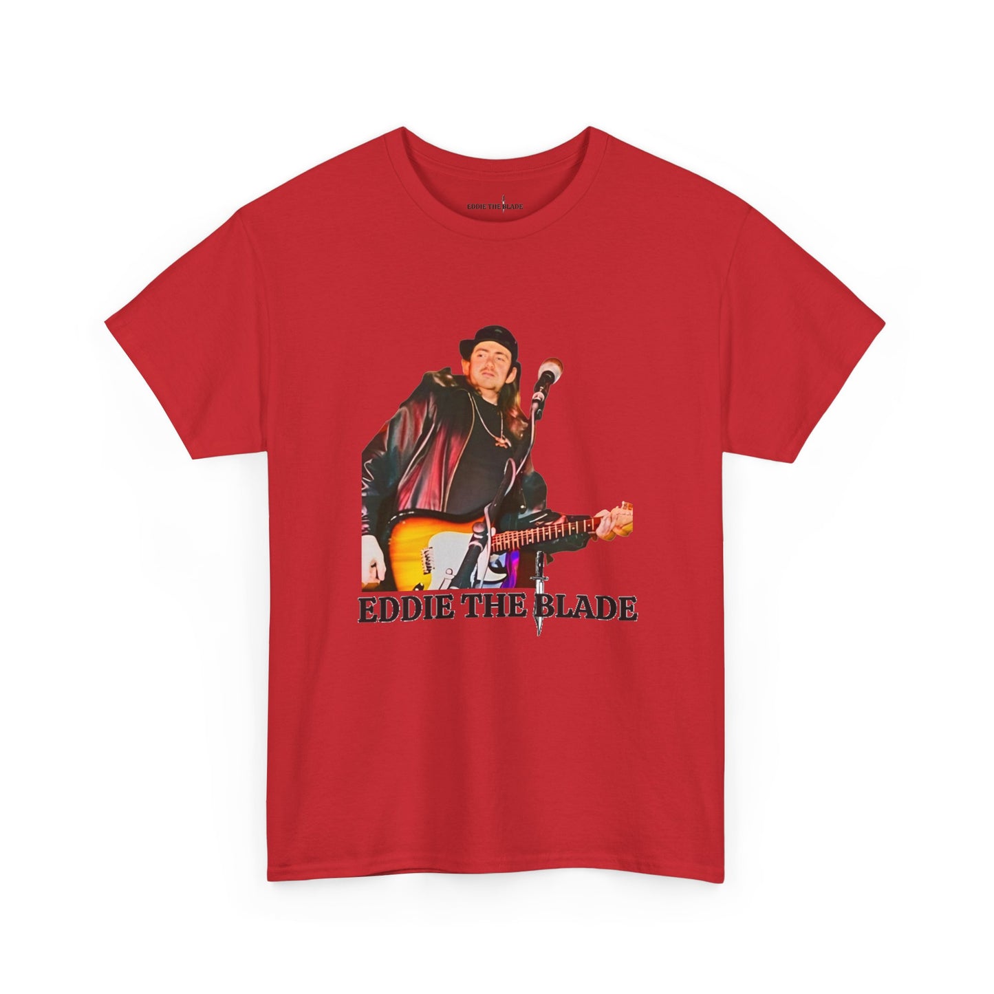 Eddie the blade red ladys t-shirt w/photo/logo