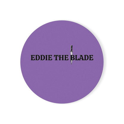 Eddie the blade round drinking Coaster (purple)