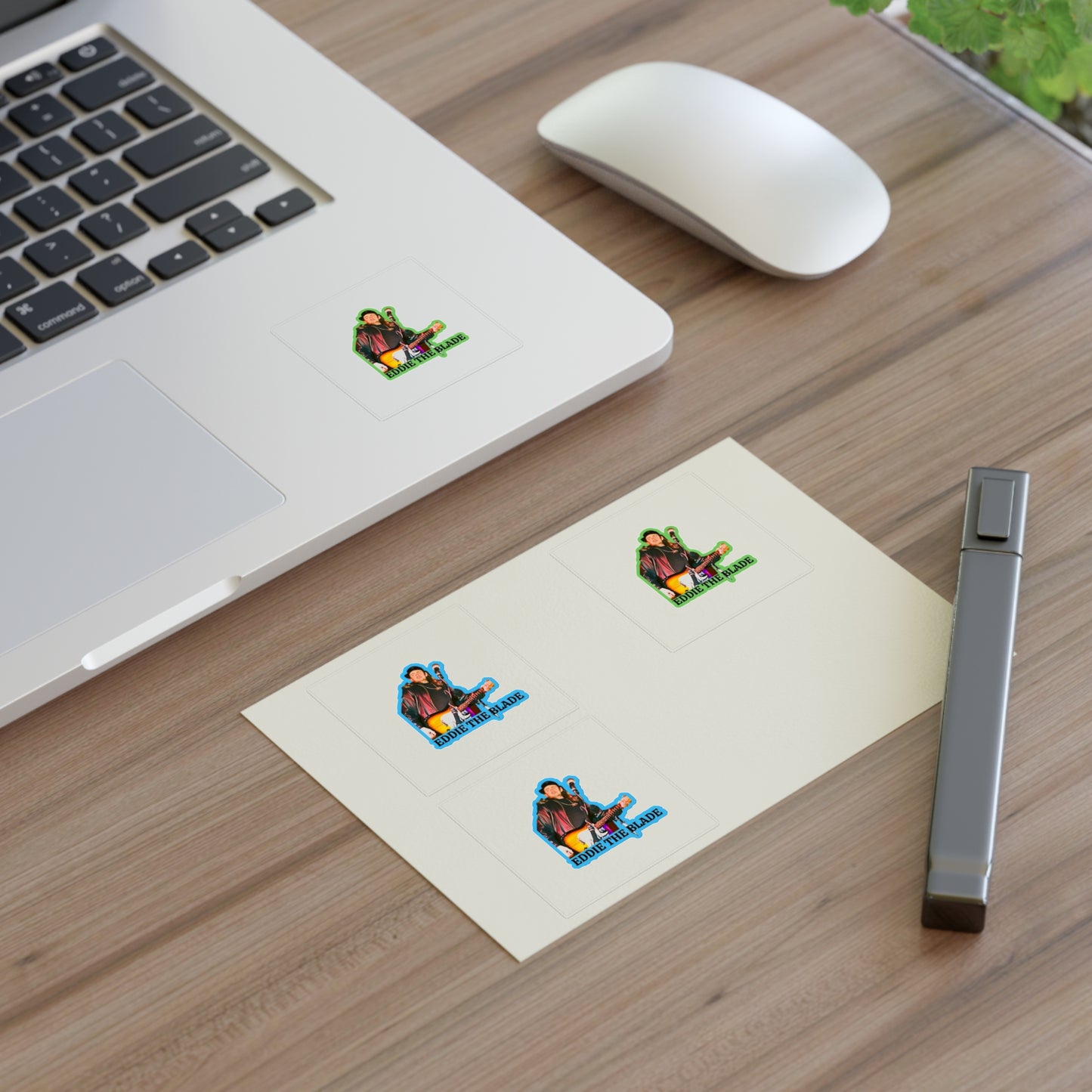 Eddie the blade blue and green Sticker Sheets w/photo/logo