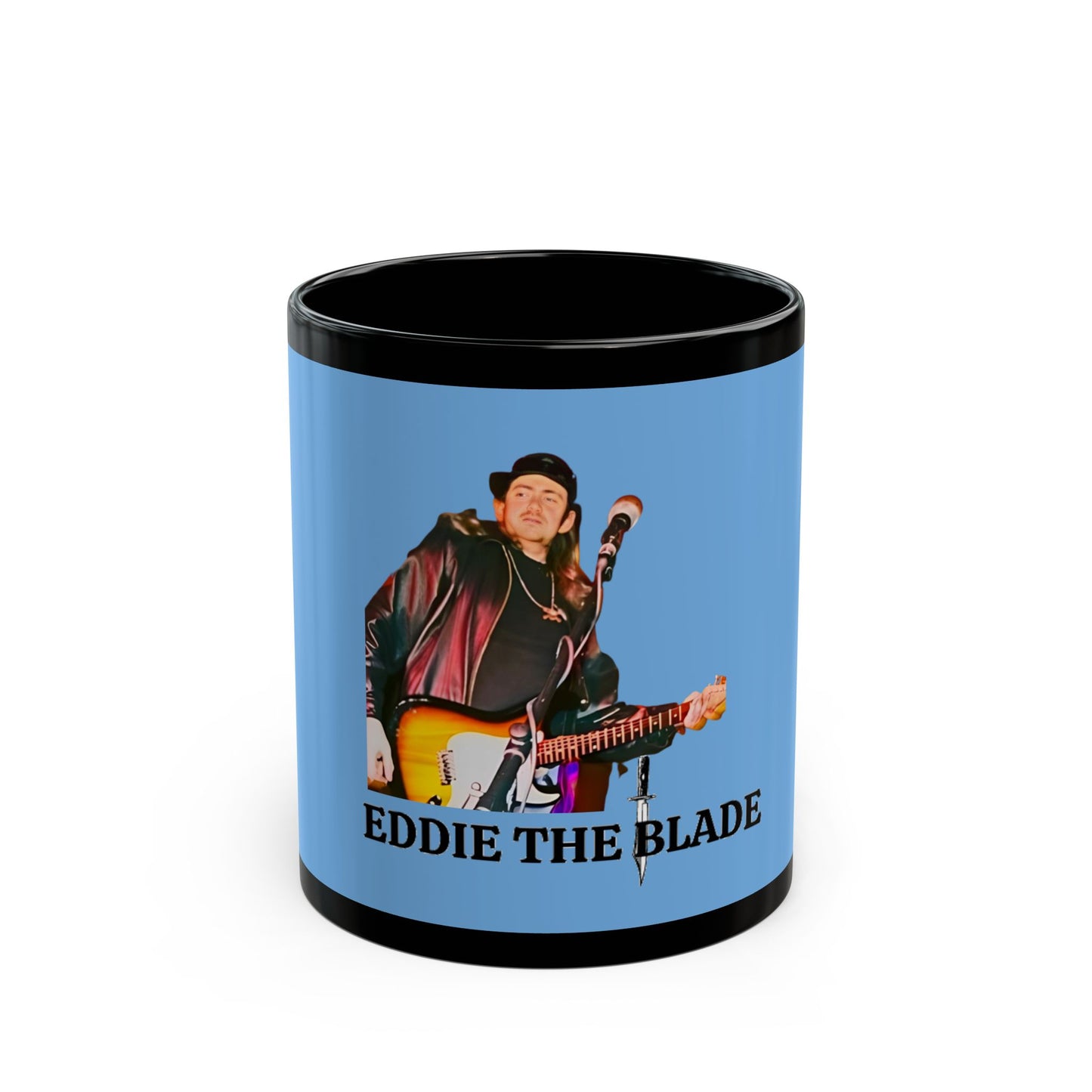 Eddie the blade blue coffee Mug w/black trim