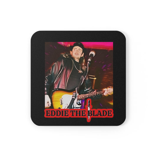 Eddie the blade  drinking Coaster (black)