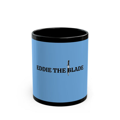 Eddie the blade blue mug w/logo ( black trim)