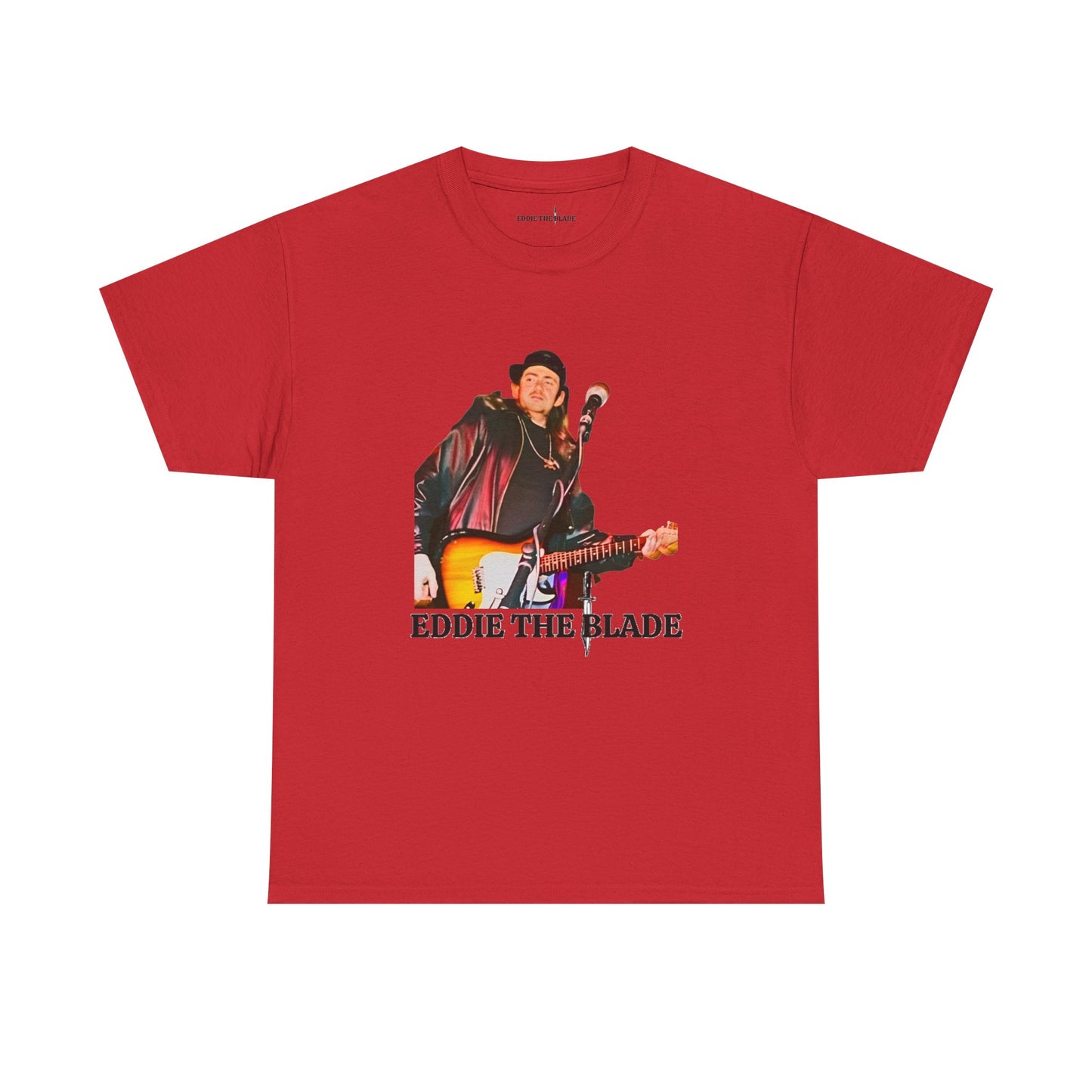 Eddie the blade red ladys t-shirt w/photo/logo