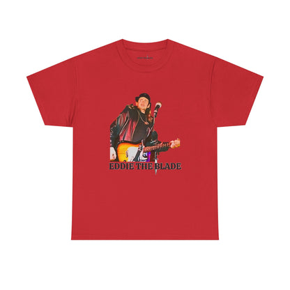 Eddie the blade red ladys t-shirt w/photo/logo