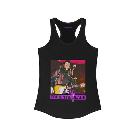 Eddie the blade black lady's  Tank top w/photo/purple logo