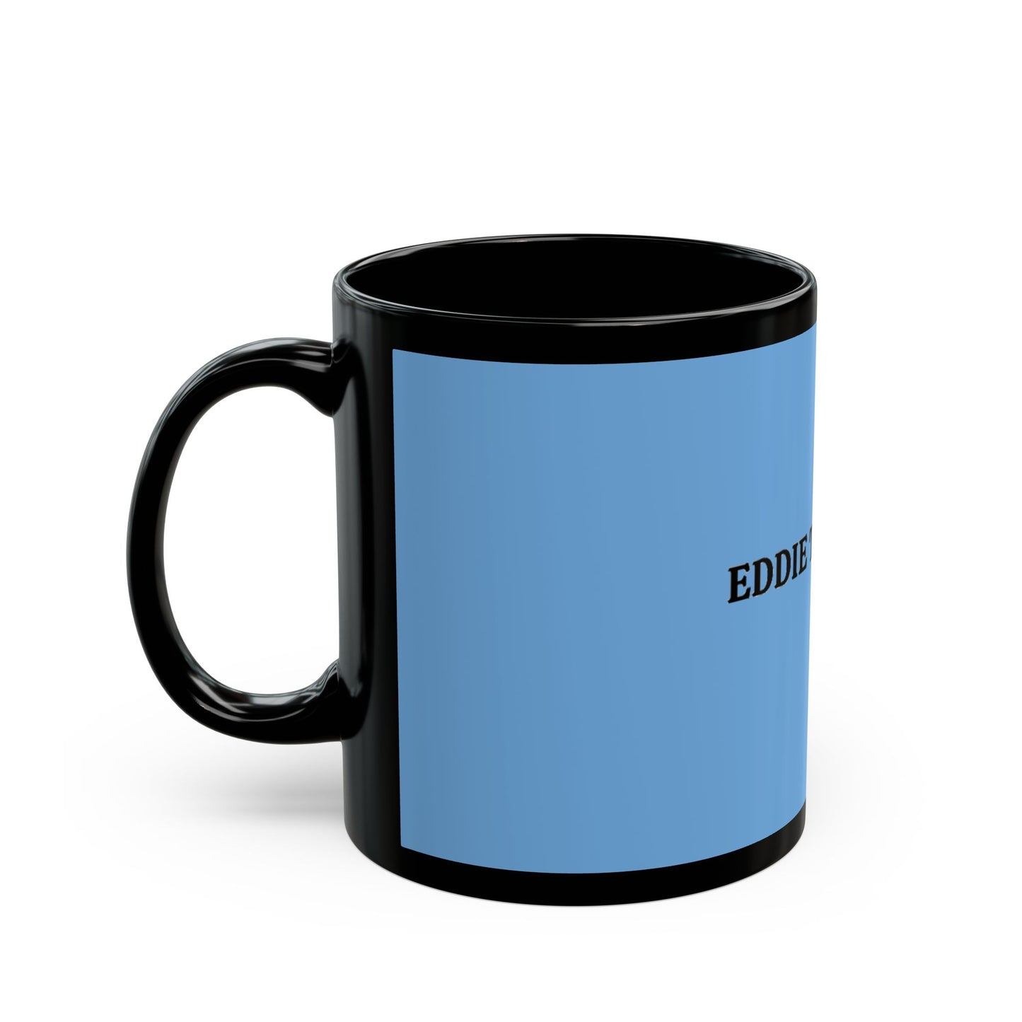 Eddie the blade blue mug w/logo ( black trim)