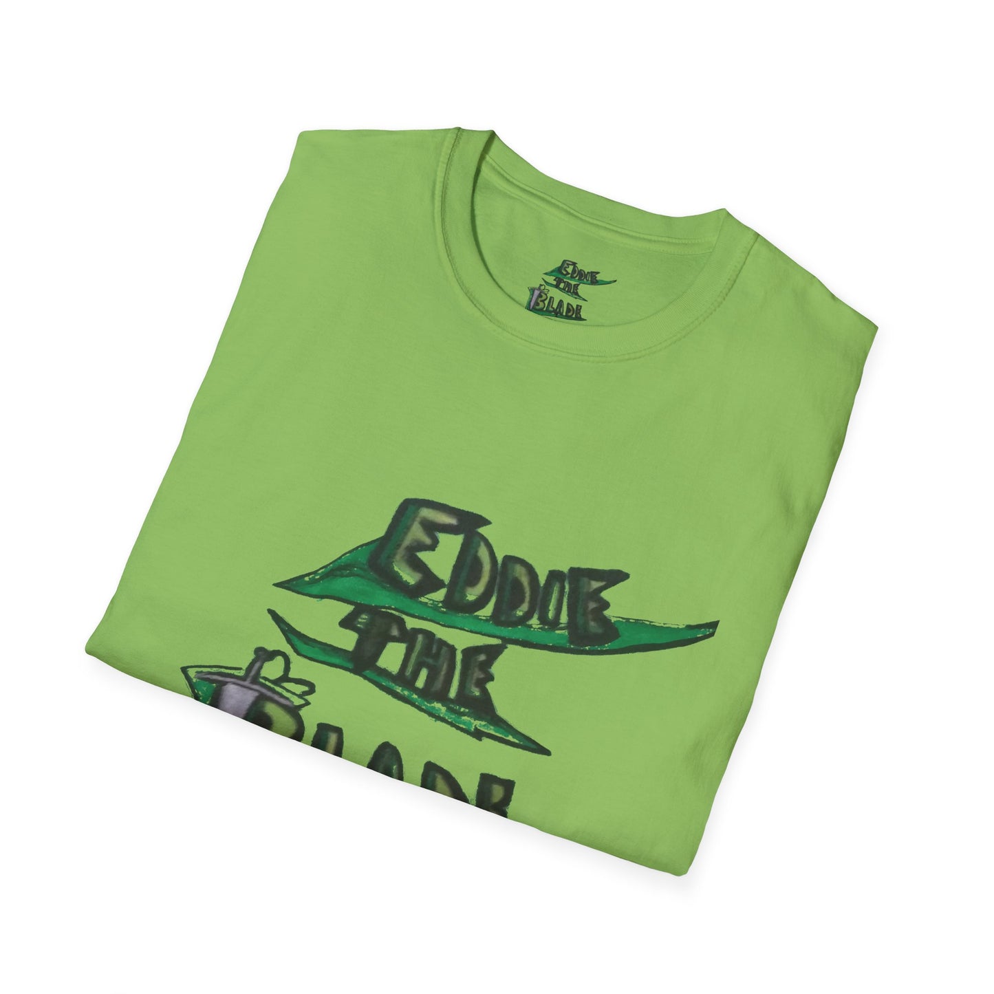 Eddie the blade T-shirt w/green leaf logo