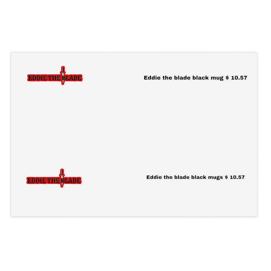 Eddie the blade black mug pricing labels