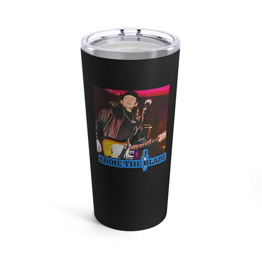 Eddie the blade black tumbler w/photo/blue logo