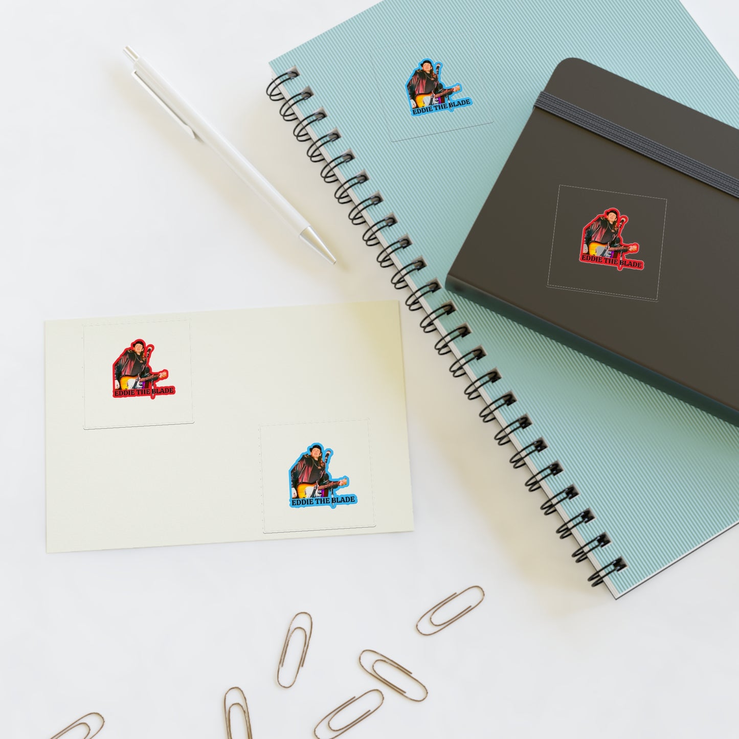 Eddie the blade red and blue sticker Sheets  w/photo/logo
