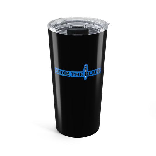 Eddie the blade black tumbler w/blue logo