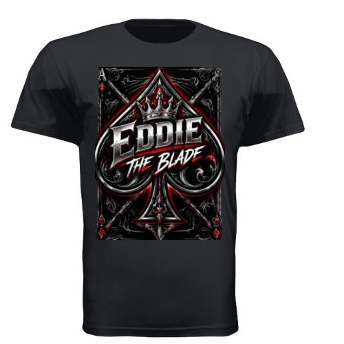 Eddie the blade black t-shirt w/ace of spades