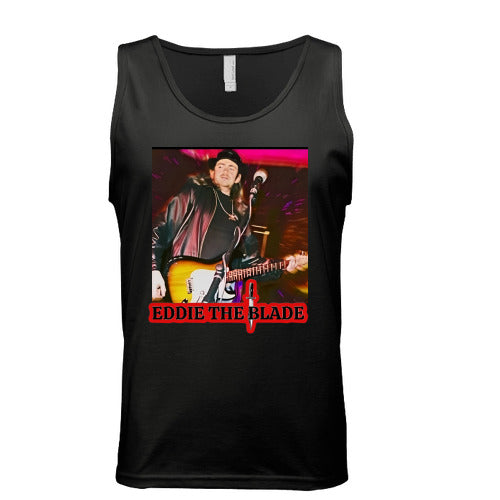 Eddie the blade black tank top w/photo/red logo
