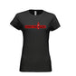 Eddie the blade black lady's t-shirt w/red logo