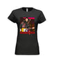 Eddie the blade black lady's t-shirt w/photo/red logo