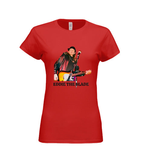 Eddie the blade red lady's t-shirt