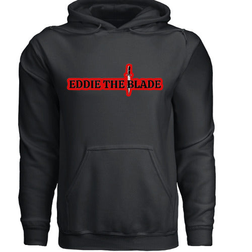 Eddie the blade black hoodie with red logo
